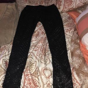 Black Sparkly Bebe Pants